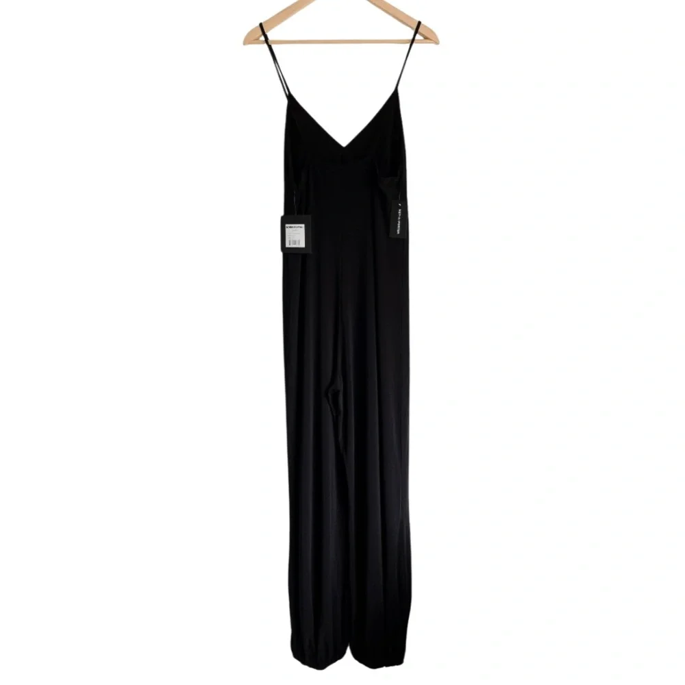 Norma Kamali Women’s Slip Jog Jumpsuit in Black Large - Picture 3 of 11